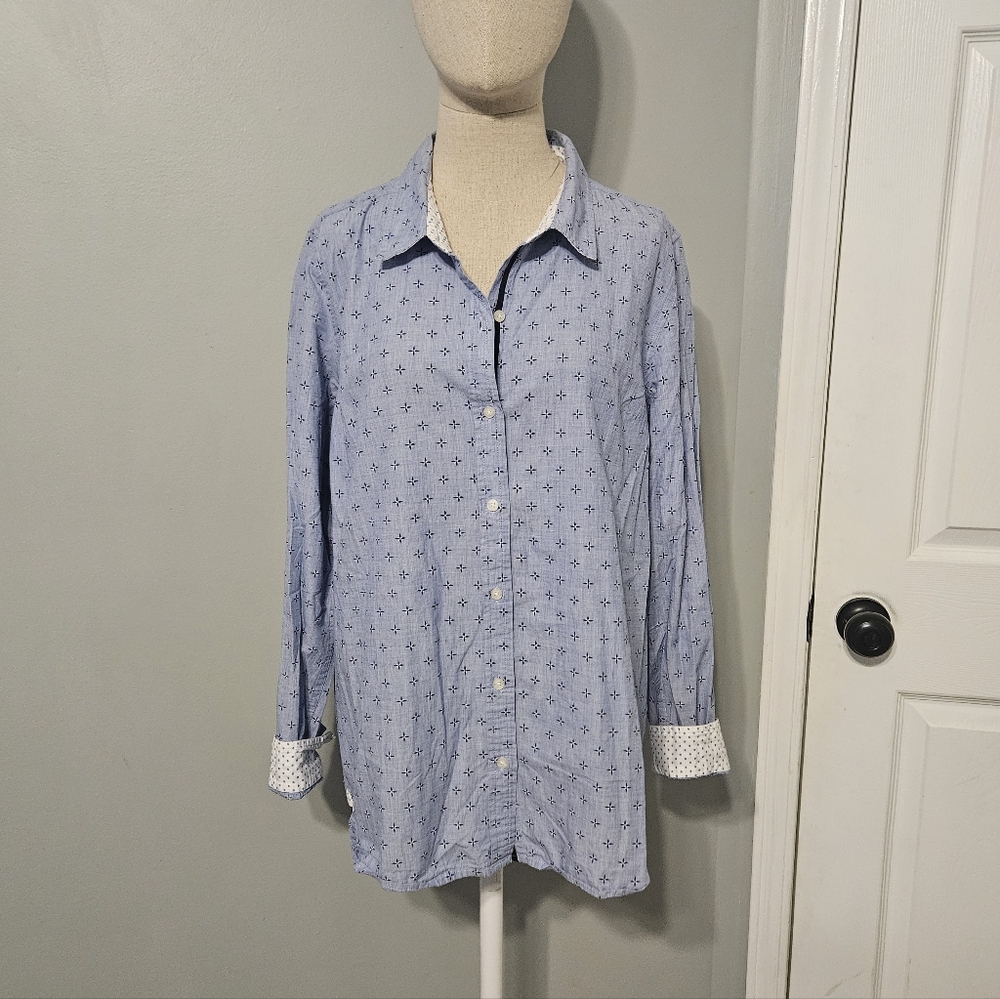 Le Tigre Light Blue Patterned Button Down Shirt - image 3